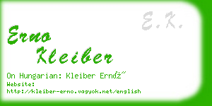 erno kleiber business card